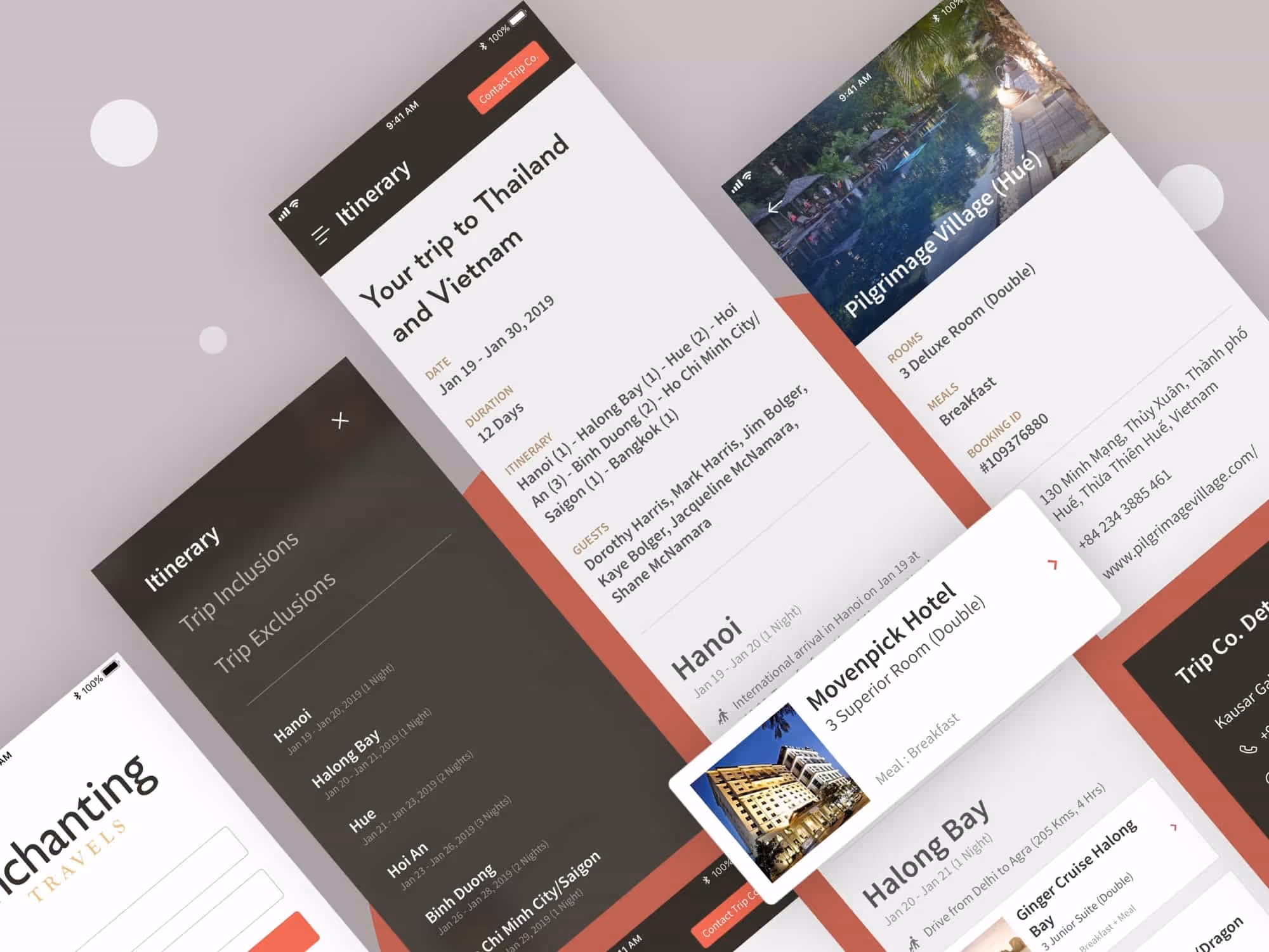 Enchanting Travels high-fidelity mobile screen