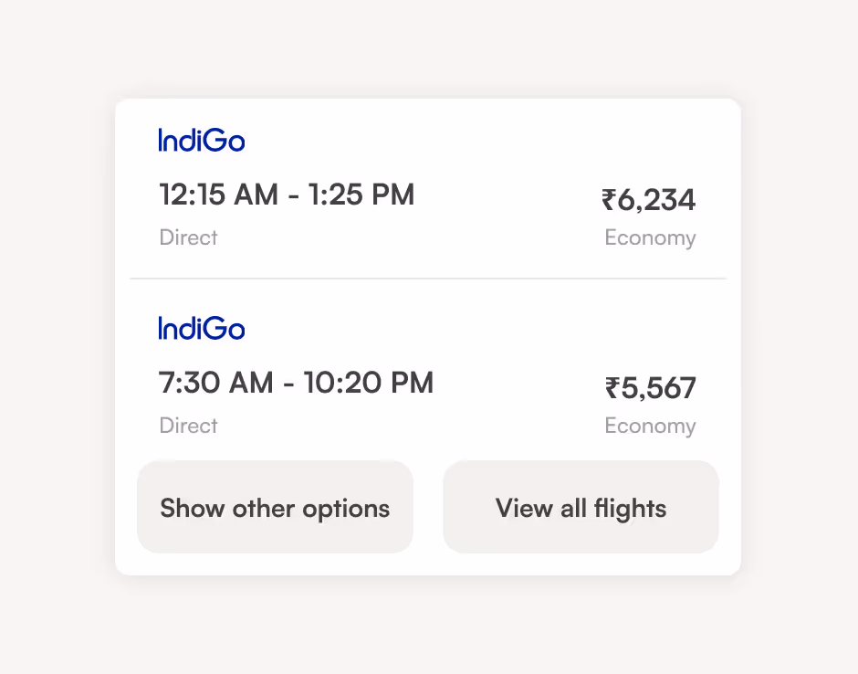 AI-suggested flight options