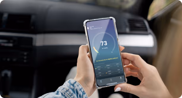 user holding phone in hand