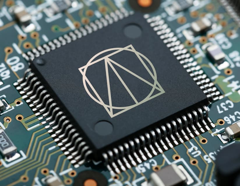 Anthriq logo on a computer chip