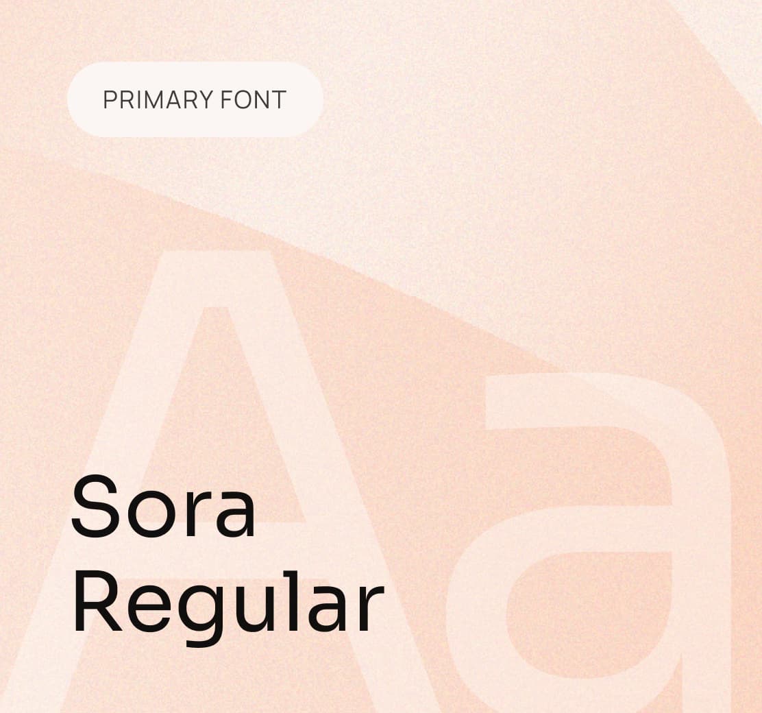 Primary font: Sora Regular