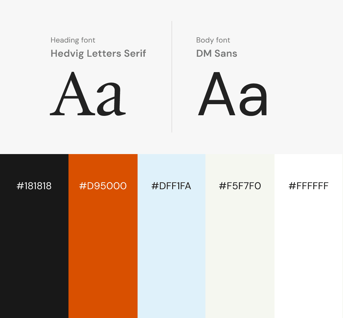 BNHS visual language: Hedvig Letters Serif and DM Sans, with the colour palette