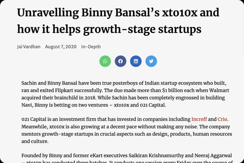 Unravelling Binny Bansal’s xto10x