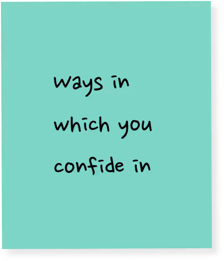 Ways in which you confide