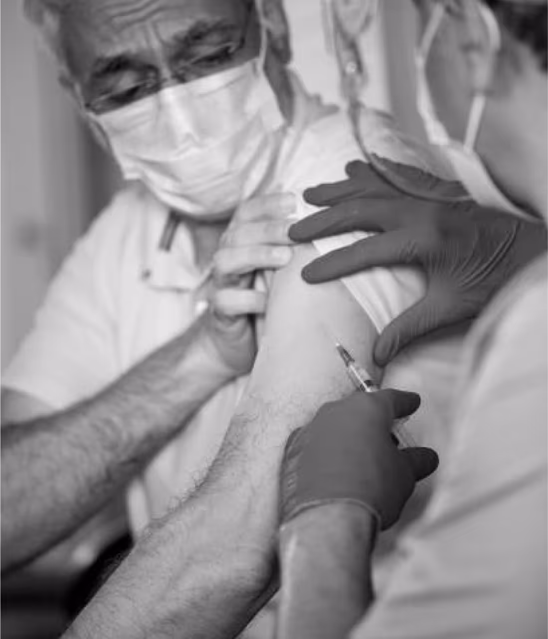 A person getting vaccinated
