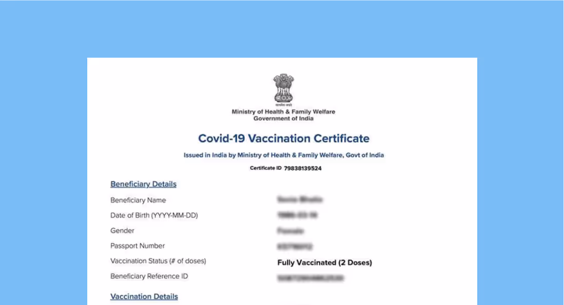 COVID-19 dose certificate