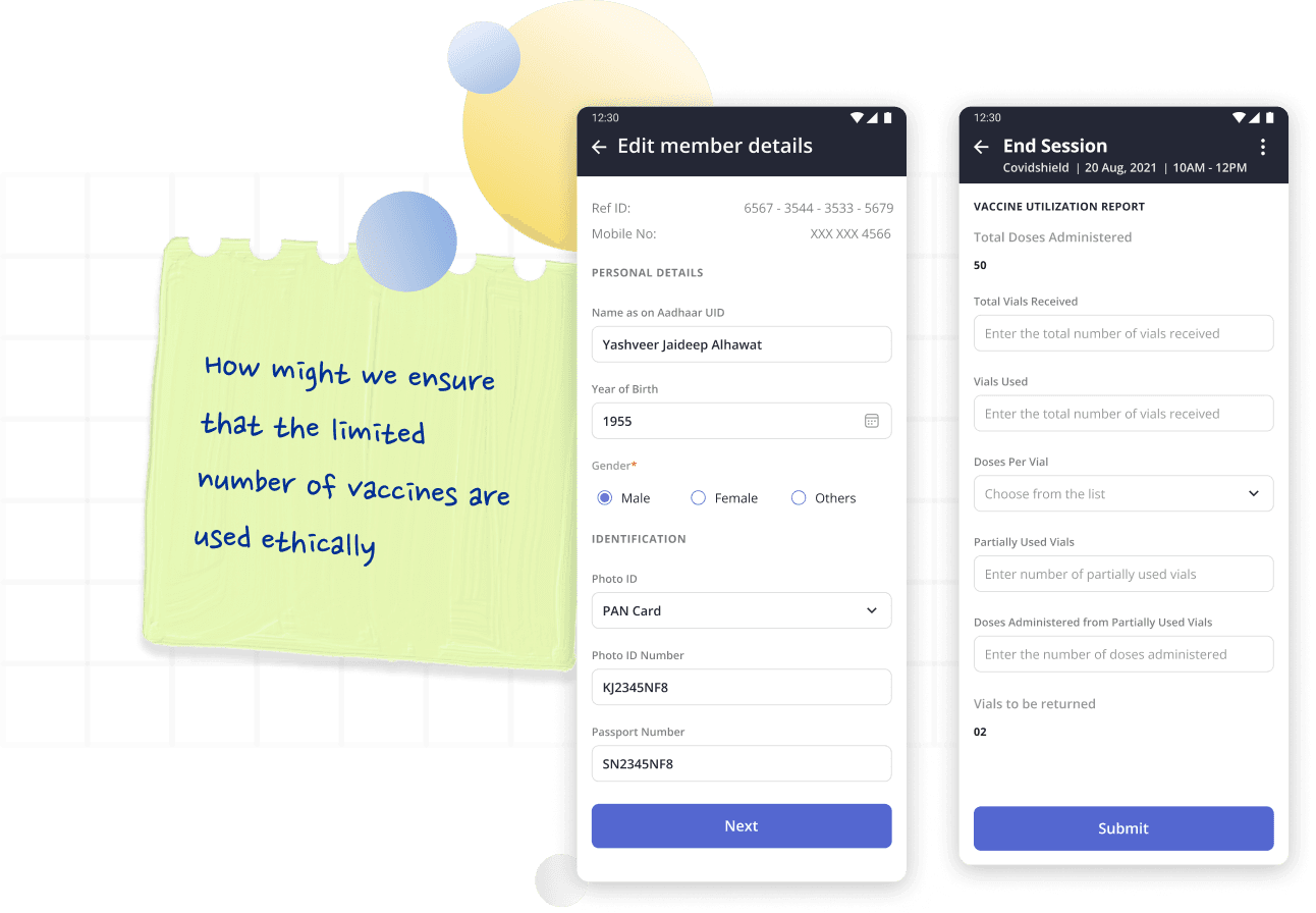 CoWIN app screen