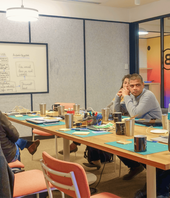 Parallel team discussing designs with DigiLocker team