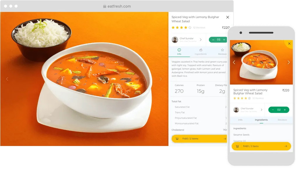 EatFresh UI design screen