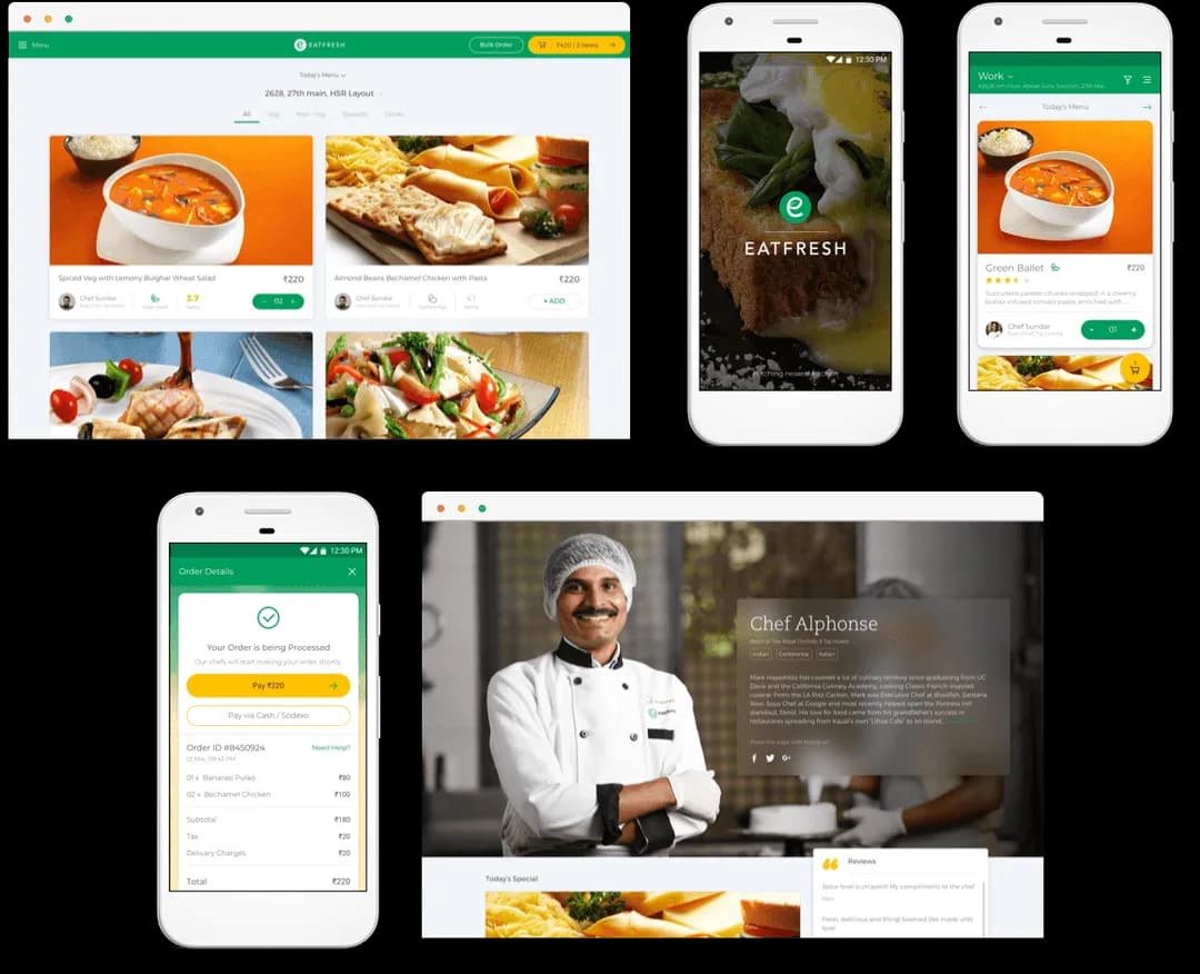 EatFresh UI design screen