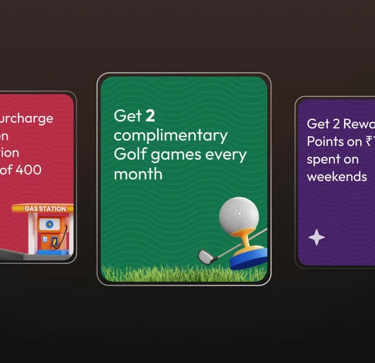 Card offers carousel: complimentary golf games every month