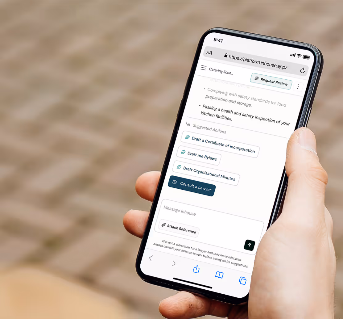 Inhouse mobile app in a hand