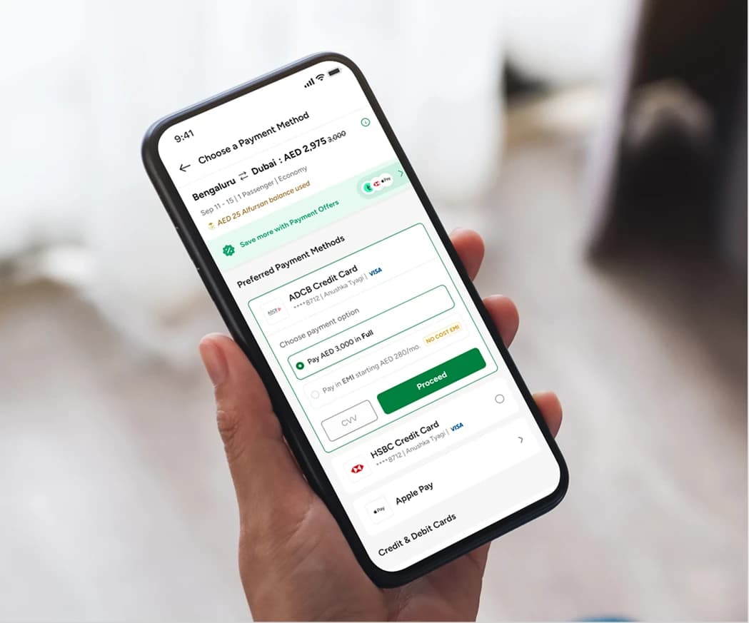 Juspay checkout on a phone: choose a payment method
