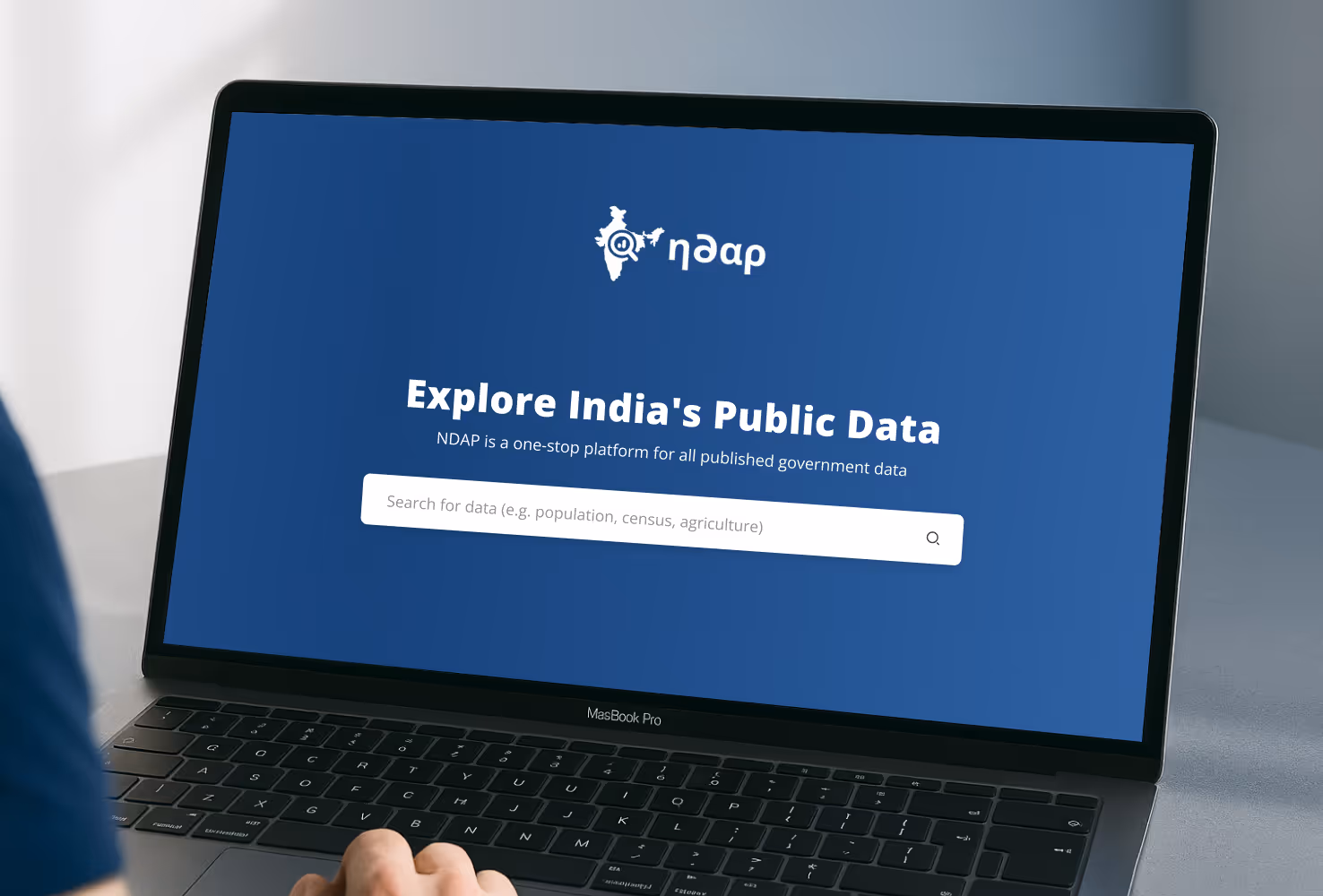 NDAP home page on a laptop: Explore India’s Public Data