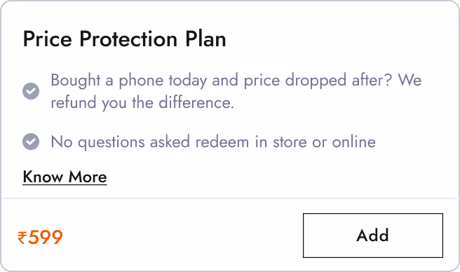 Price Protection Plan card