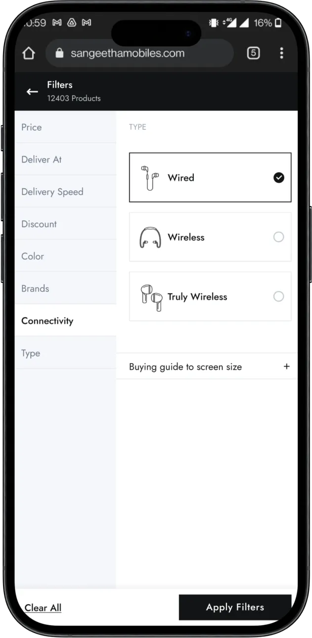 Sangeetha app screen