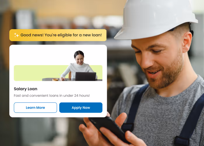 New-loan eligibility card: salary loan in under 24 hours
