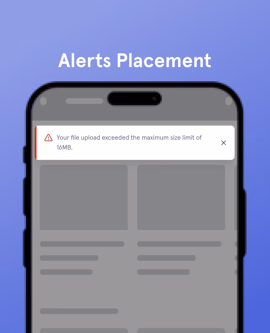 Design manual: alerts placement