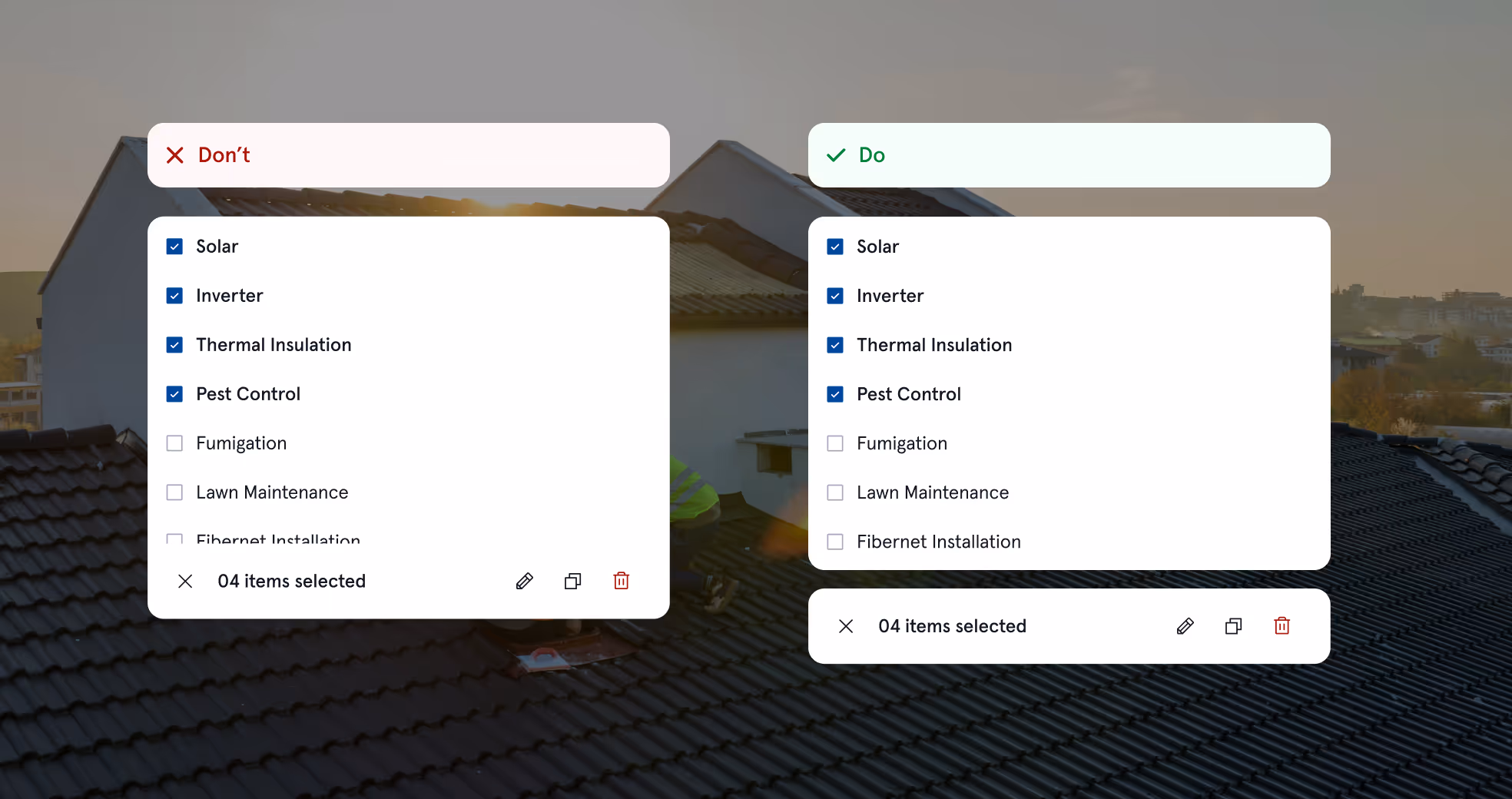 Design manual: multi-select do and don’t