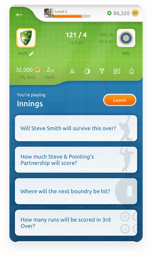 Sportsie UI design screen