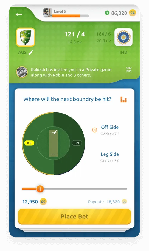 Sportsie UI design screen