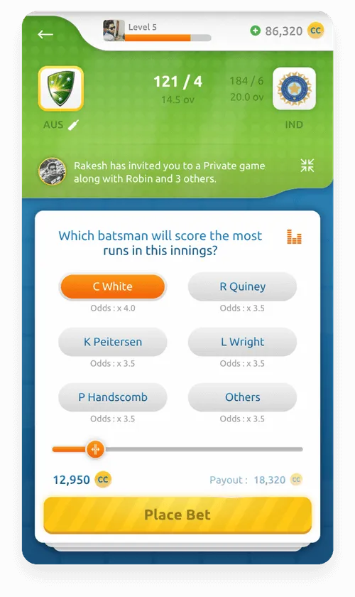 Sportsie UI design screen
