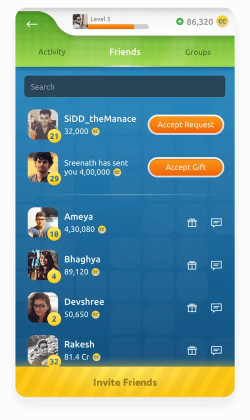 Sportsie UI design screen