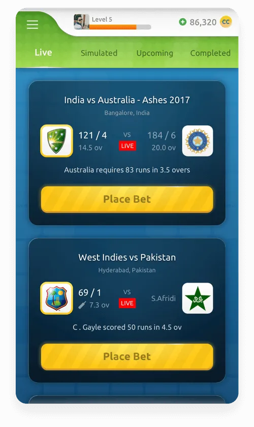 Sportsie UI design screen