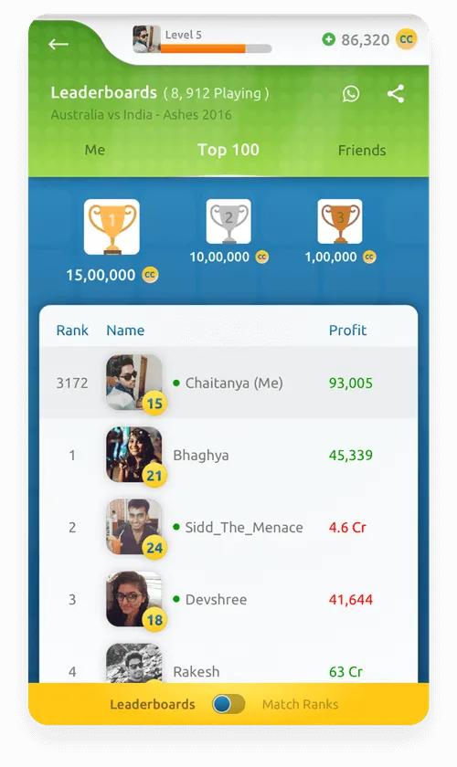 Sportsie UI design screen