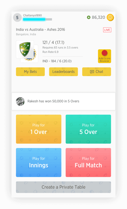 Sportsie UI design screen
