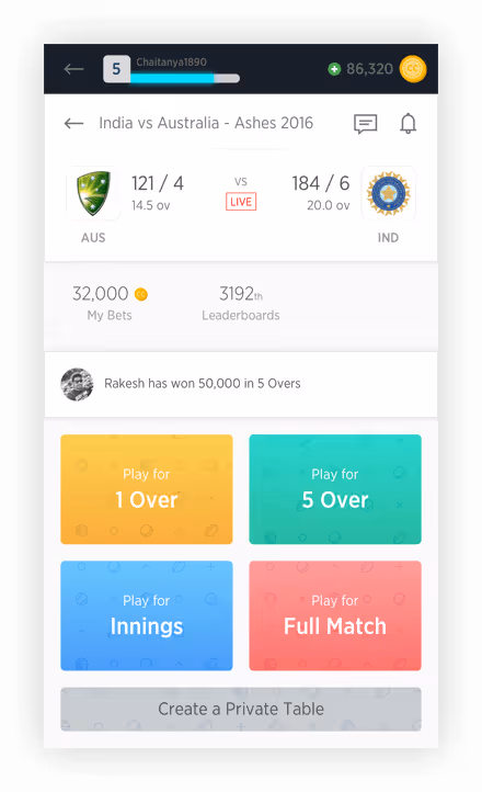 Sportsie UI design screen