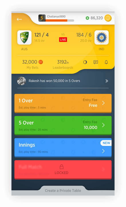 Sportsie UI design screen