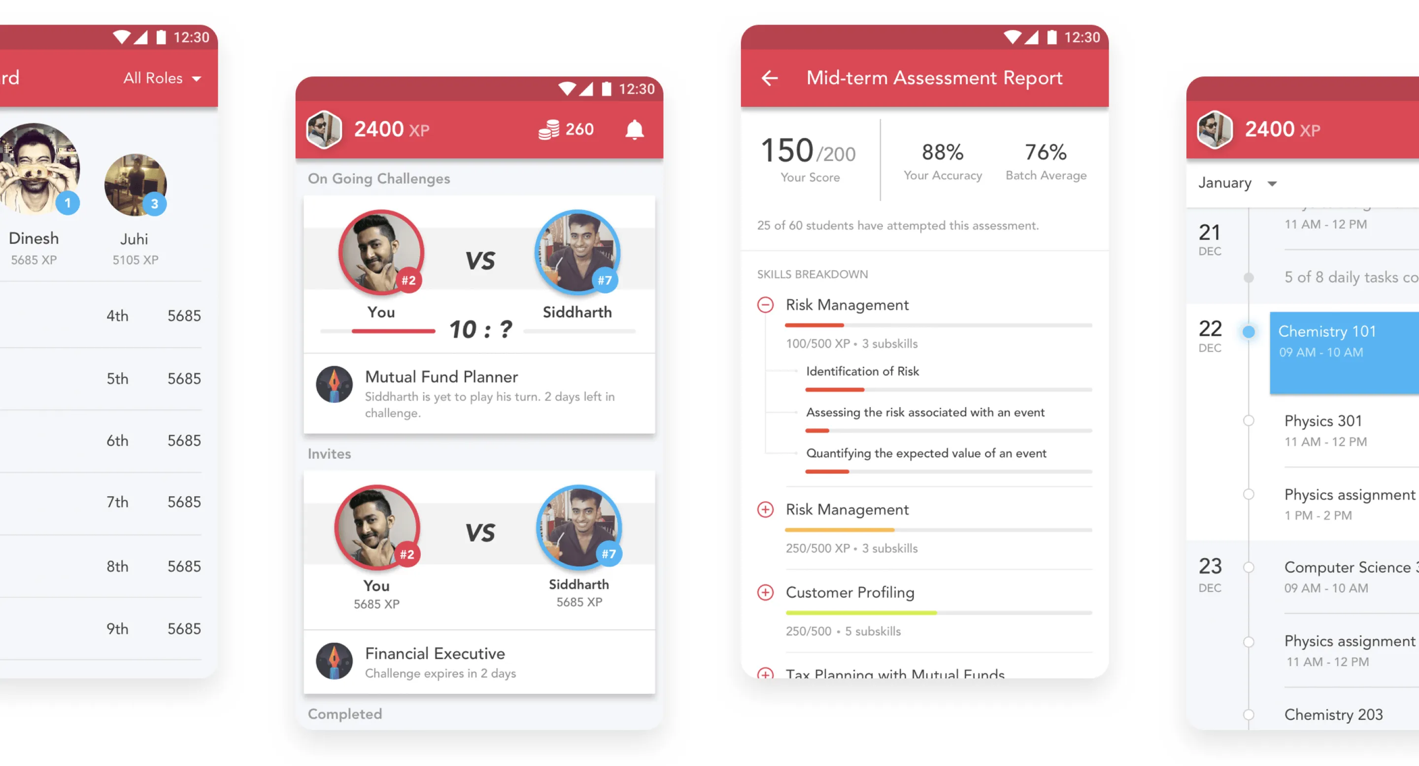 Talentify app screens