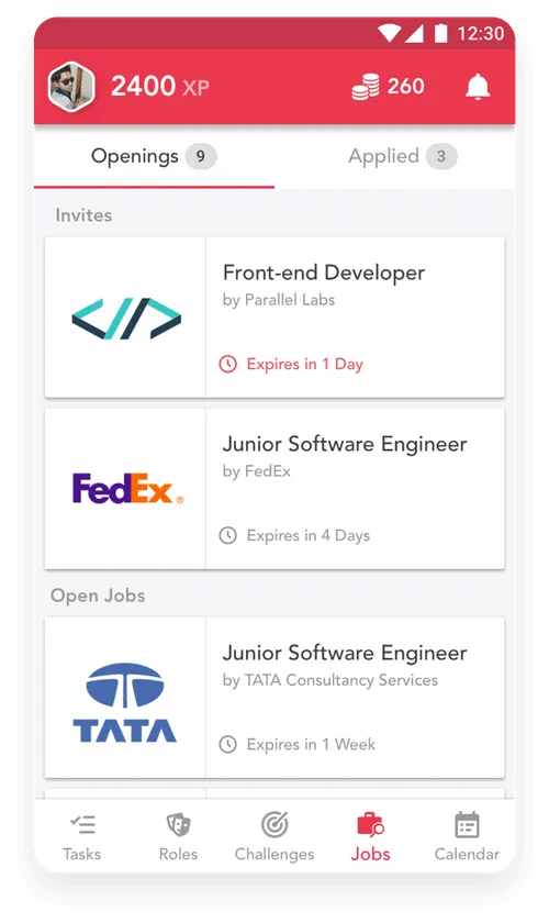 Talentify UI design prototype