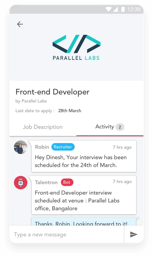 Talentify UI design prototype