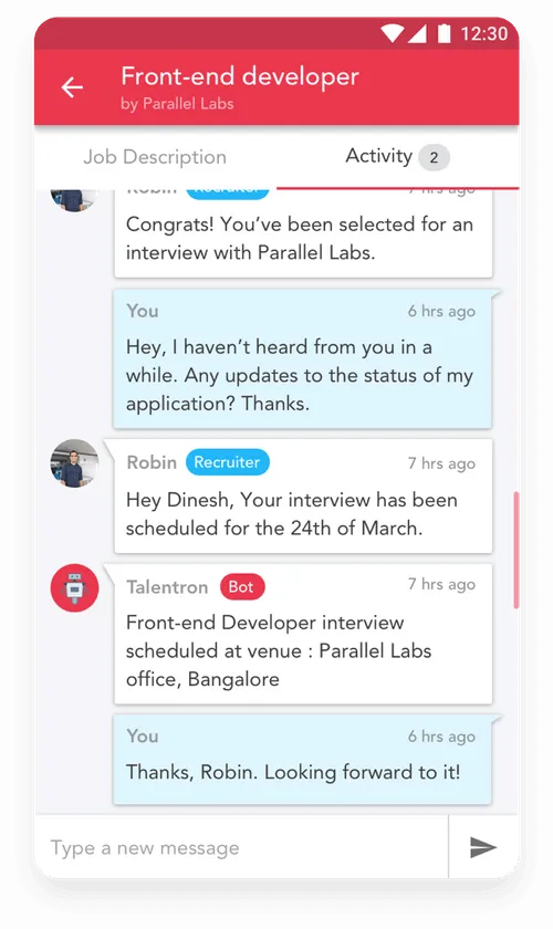 Talentify UI design prototype