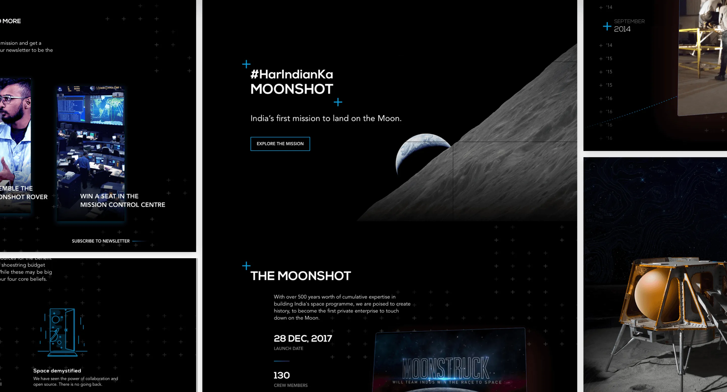 Team Indus website screens