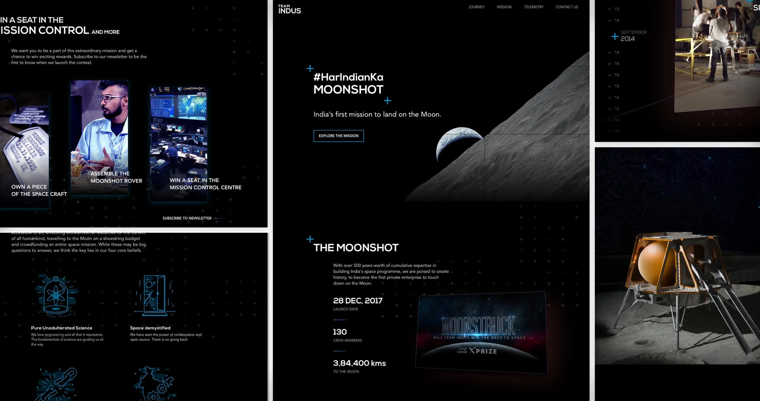 Team Indus website screens