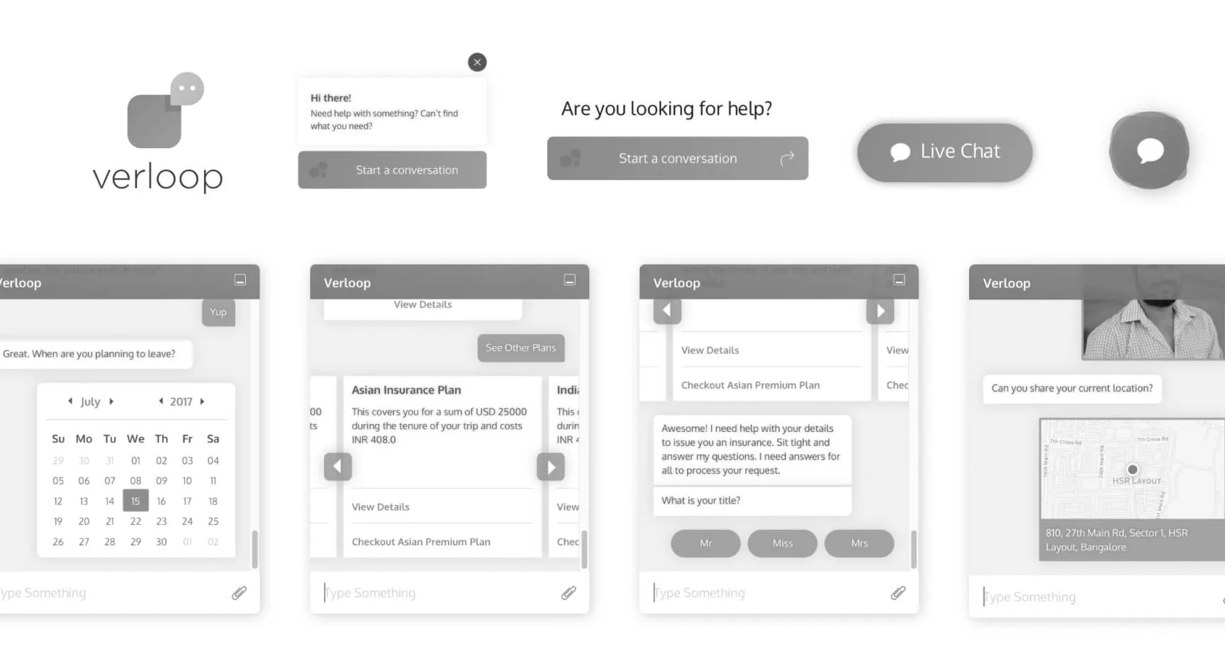 Verloop chat widget and conversation screens