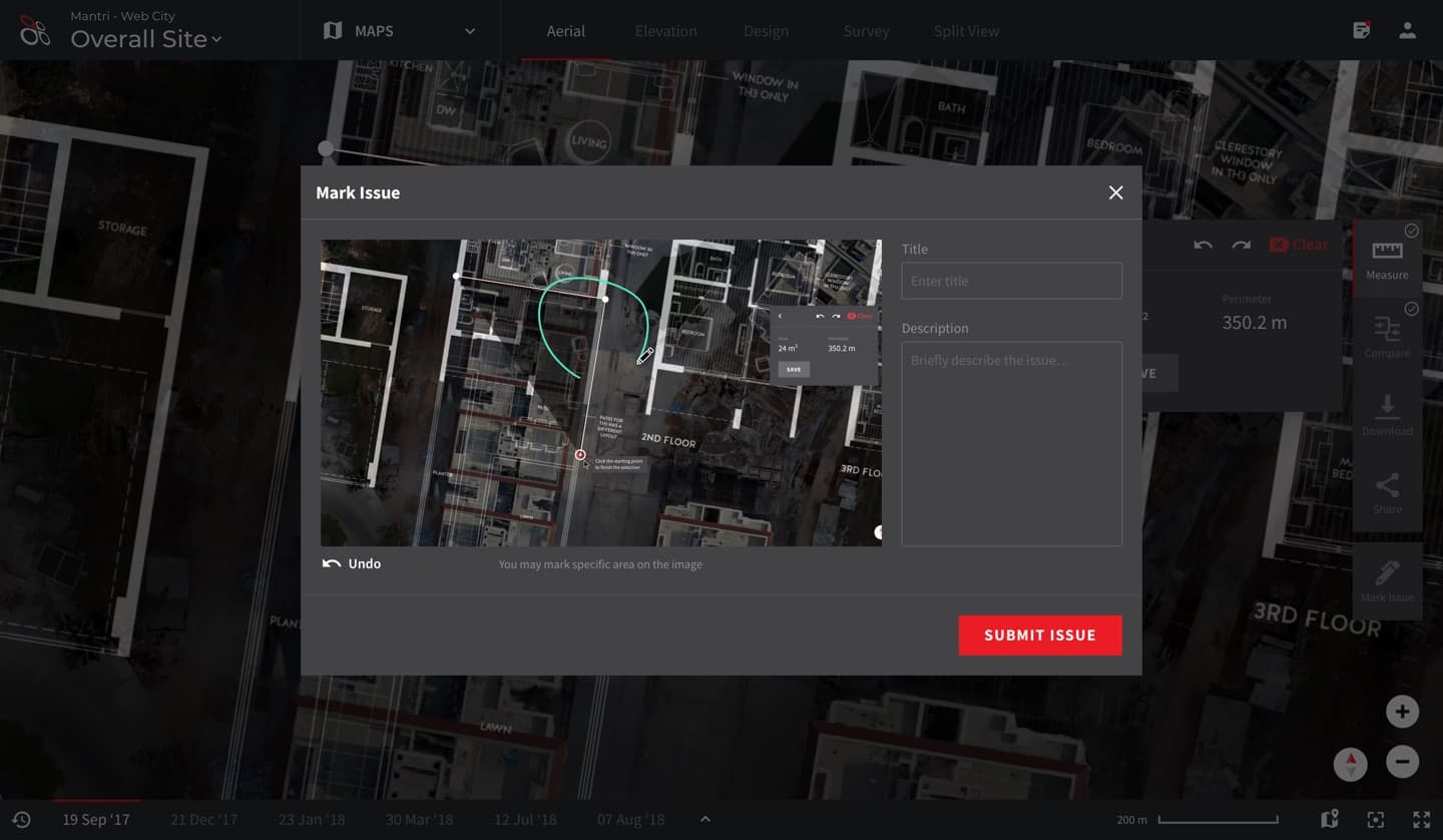 Marking an issue on the site map