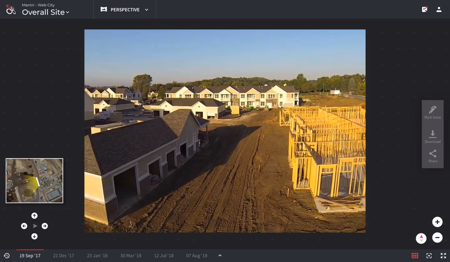 Perspective view of the construction site
