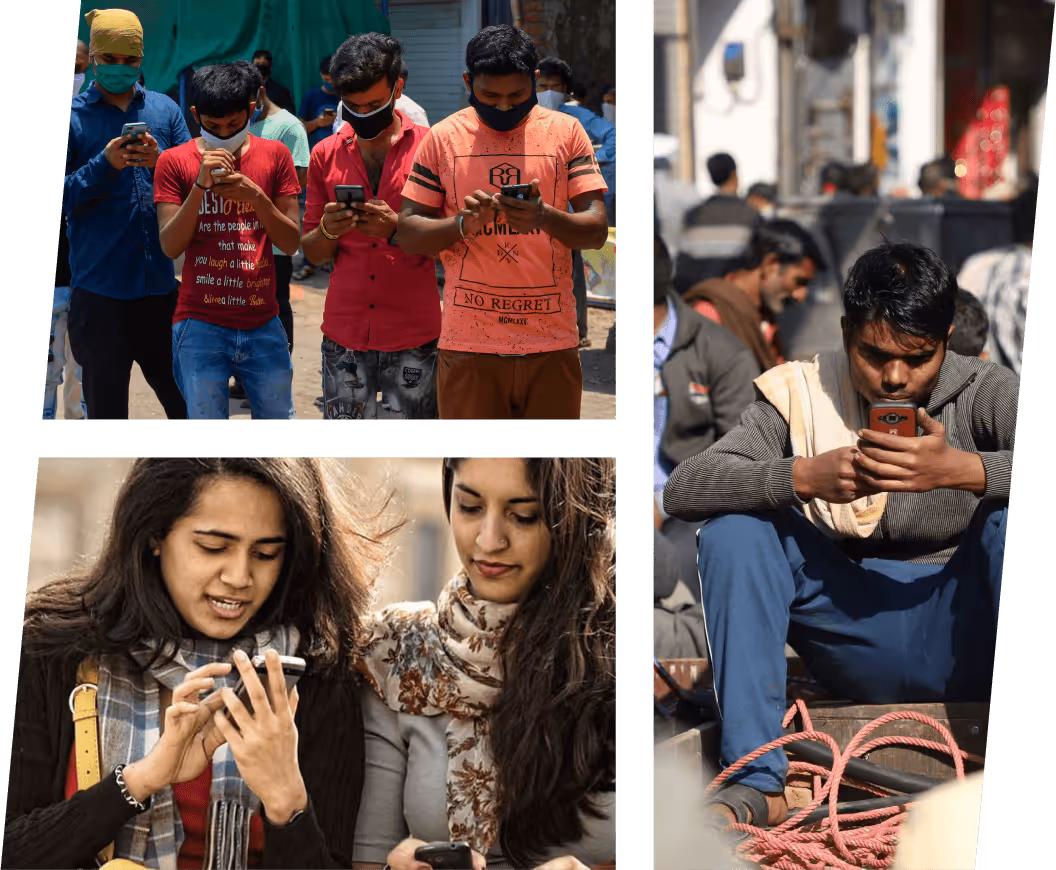 People using phones