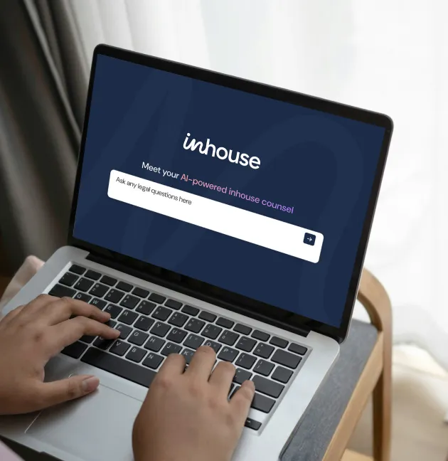 Inhouse AI counsel on a laptop
