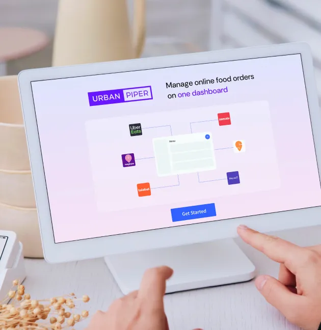 UrbanPiper online orders dashboard on a tablet